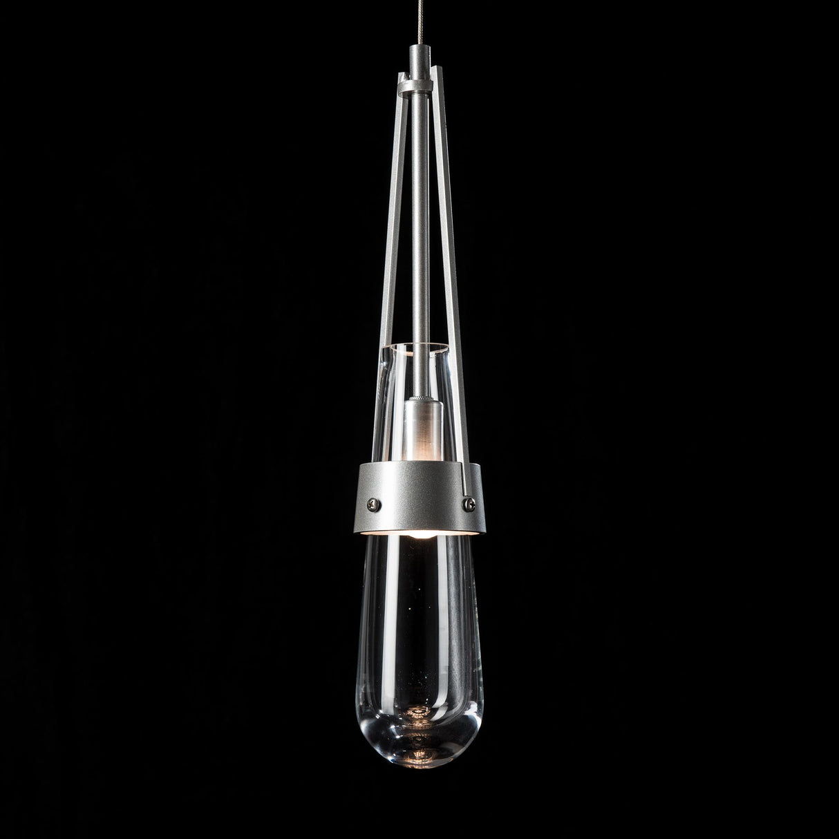 Hubbardton Forge 2013 Sterling Clear Glass (ZM) Standard Link Clear Glass Low Voltage Mini Pendant