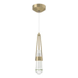 Hubbardton Forge 2013 Modern Brass Clear Glass (ZM) Standard Link Clear Glass Low Voltage Mini Pendant