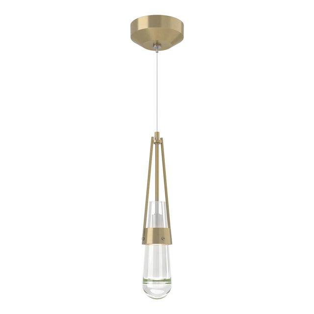 Hubbardton Forge 2013 Modern Brass Clear Glass (ZM) Standard Link Clear Glass Low Voltage Mini Pendant