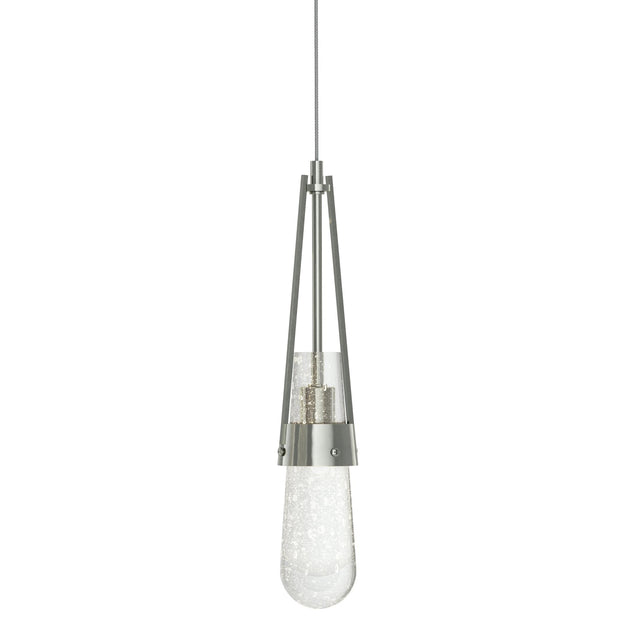 Hubbardton Forge 2022 Sterling Clear Bubble Glass (YG) Standard Link Blown Glass Low Voltage Mini Pendant