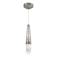 Hubbardton Forge 2022 Sterling Clear Glass with White Threading (YJ) Standard Link Blown Glass Low Voltage Mini Pendant