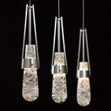 Hubbardton Forge 2022 Sterling Clear Glass with White Threading (YJ) Standard Link Blown Glass Low Voltage Mini Pendant
