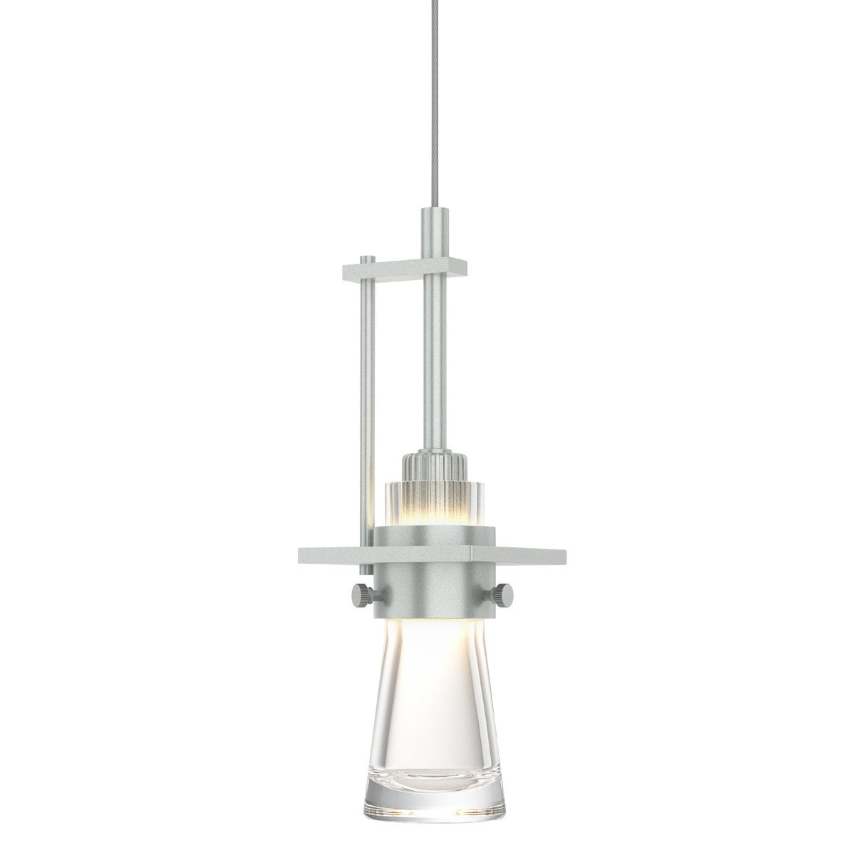 Hubbardton Forge 2013 Vintage Platinum Clear Glass (ZM) Standard Erlenmeyer Low Voltage Mini Pendant