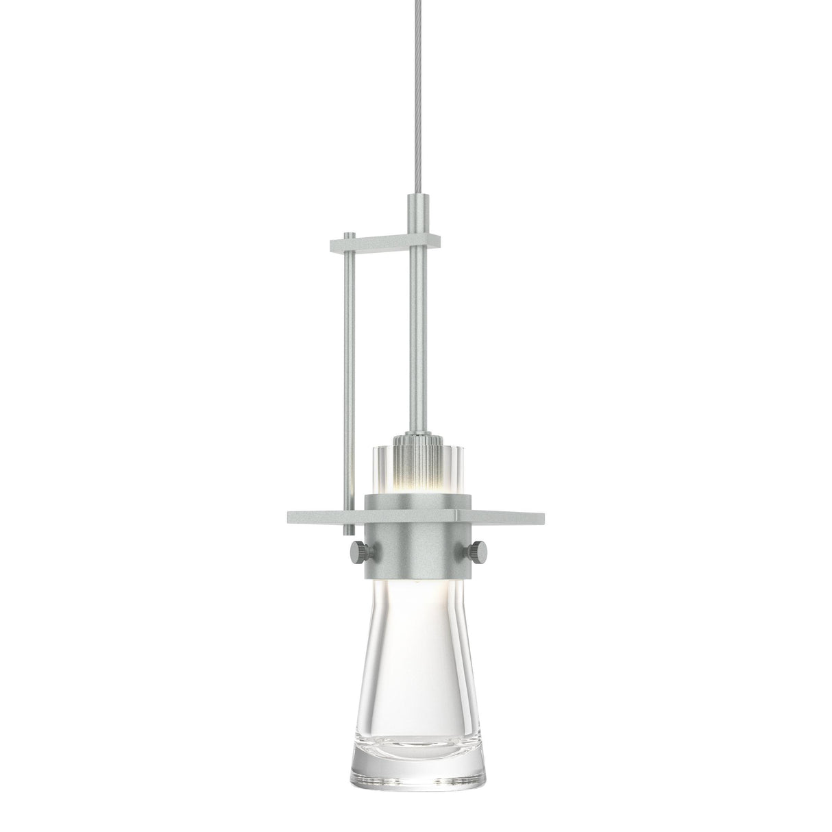 Hubbardton Forge 2013 Vintage Platinum Clear Glass (ZM) Standard Erlenmeyer Large Low Voltage Mini Pendant