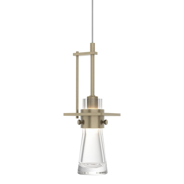 Hubbardton Forge 2013 Soft Gold Clear Glass (ZM) Standard Erlenmeyer Large Low Voltage Mini Pendant