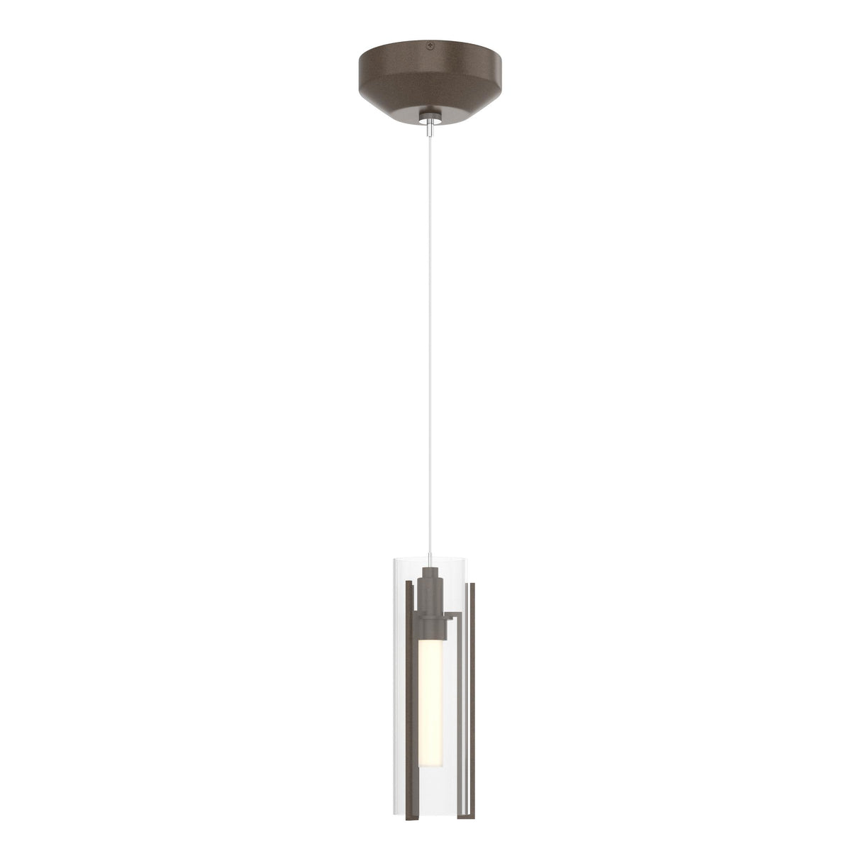 Hubbardton Forge 2022 Bronze Clear Glass (ZM) Standard Exos Glass Low Voltage Mini Pendant
