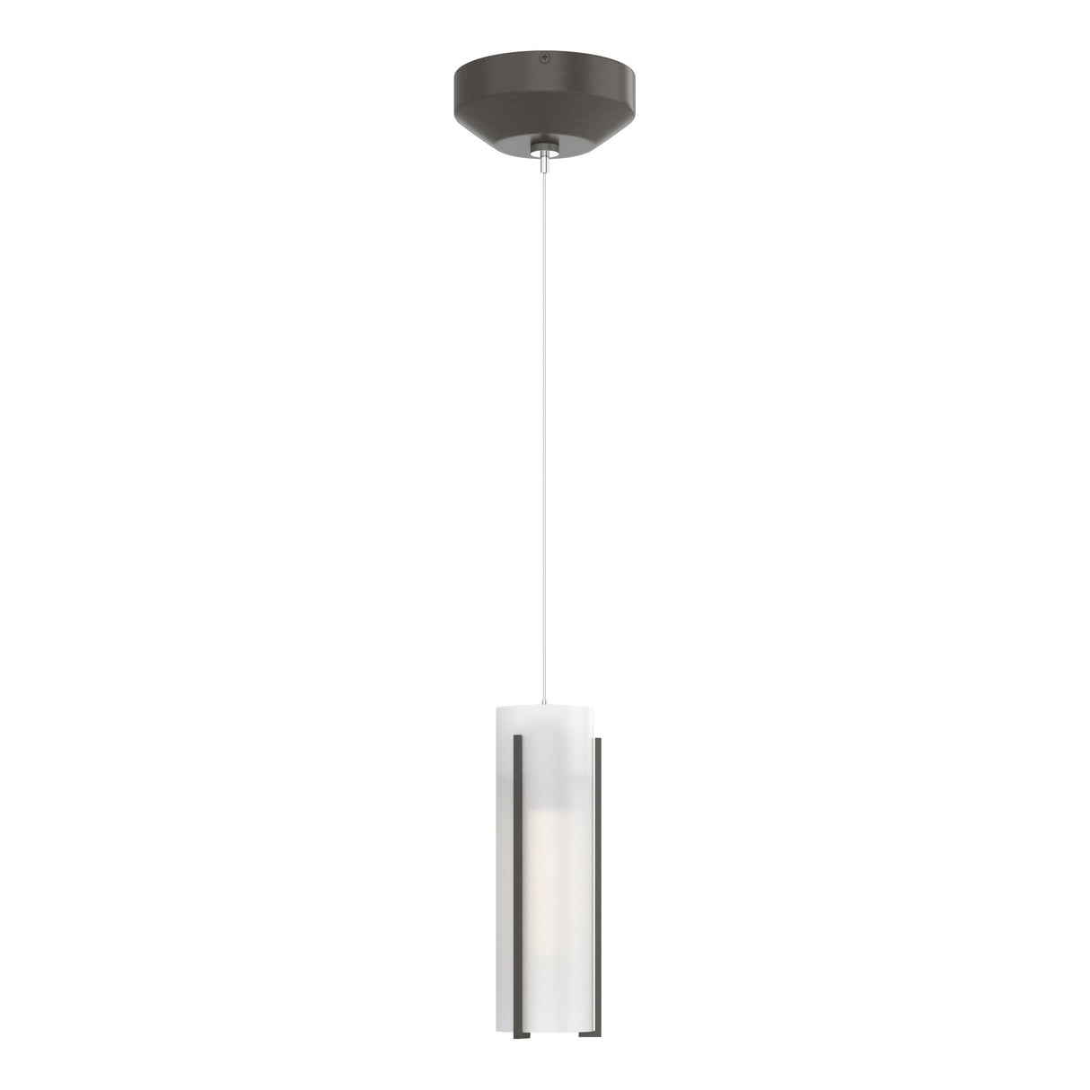 Hubbardton Forge 2022 Dark Smoke Opal Glass (GG) Standard Exos Glass Low Voltage Mini Pendant