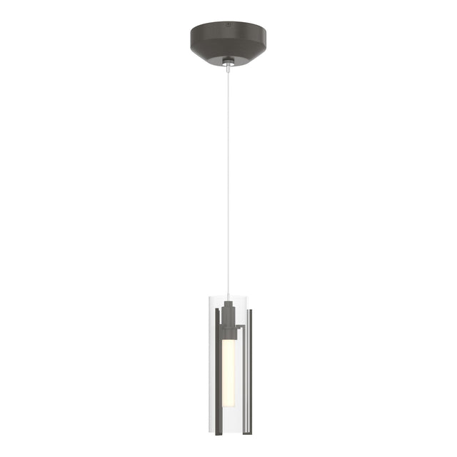 Hubbardton Forge 2022 Dark Smoke Clear Glass (ZM) Standard Exos Glass Low Voltage Mini Pendant