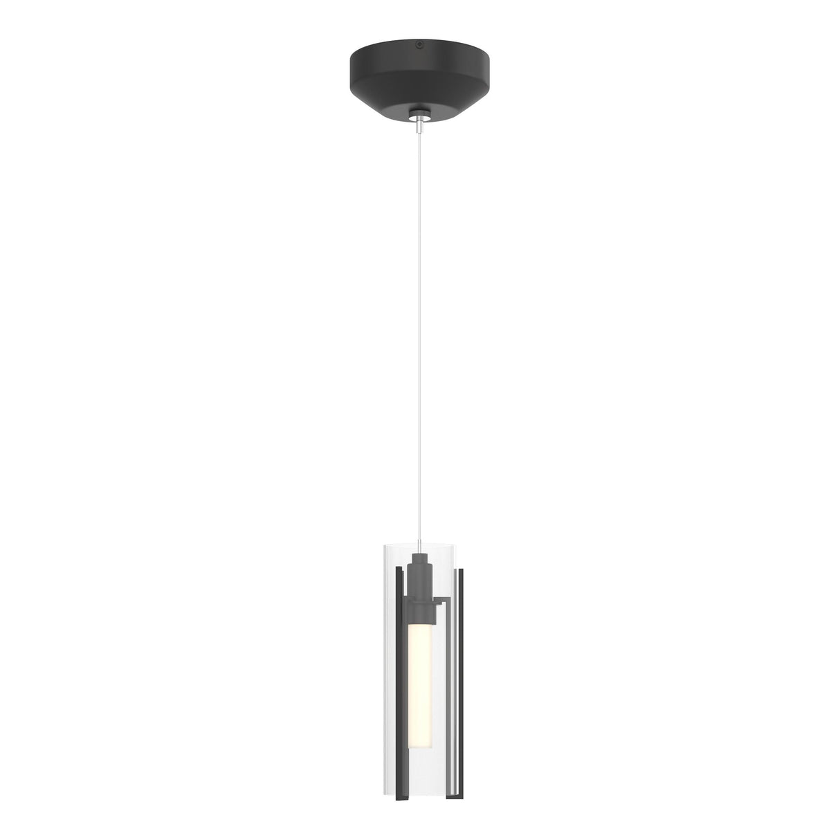 Hubbardton Forge 2022 Black Clear Glass (ZM) Standard Exos Glass Low Voltage Mini Pendant