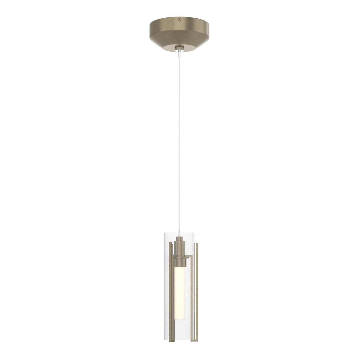 Hubbardton Forge 2022 Soft Gold Clear Glass (ZM) Standard Exos Glass Low Voltage Mini Pendant