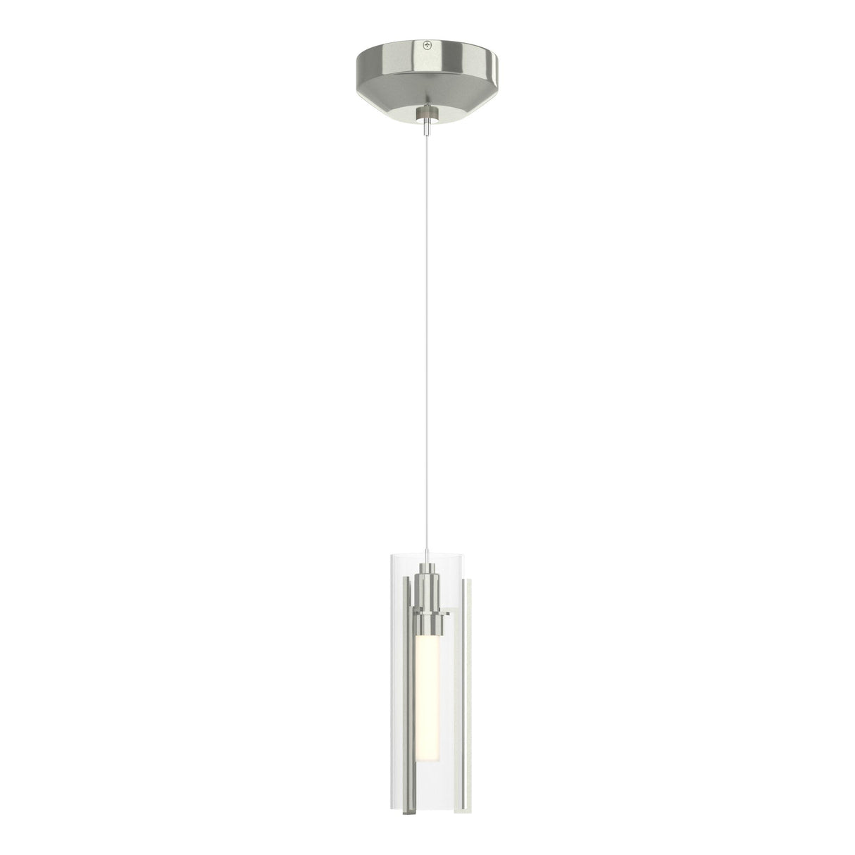 Hubbardton Forge 2022 Sterling Clear Glass (ZM) Standard Exos Glass Low Voltage Mini Pendant