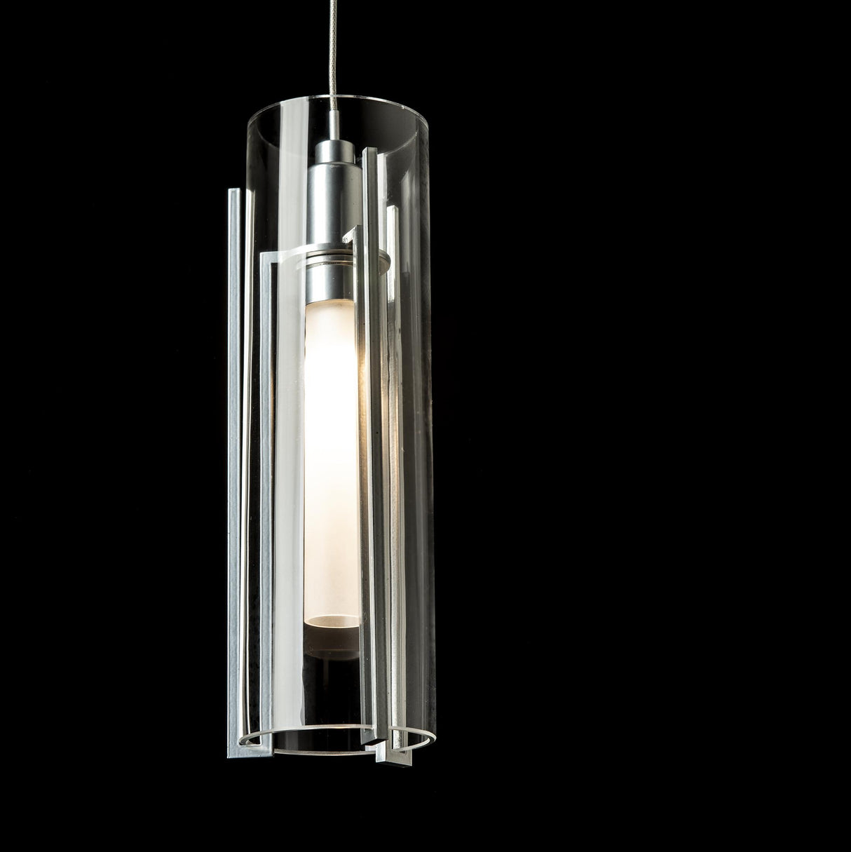 Hubbardton Forge 2022 Sterling Clear Glass (ZM) Standard Exos Glass Low Voltage Mini Pendant