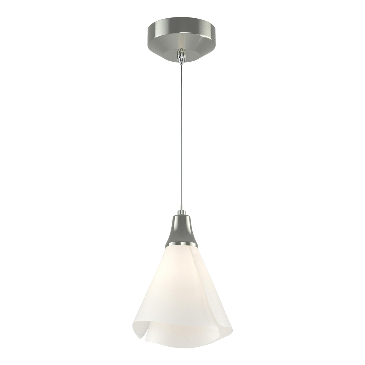 Hubbardton Forge 2022 Sterling Spun Frost (SH) Standard Mobius Low Voltage Mini Pendant