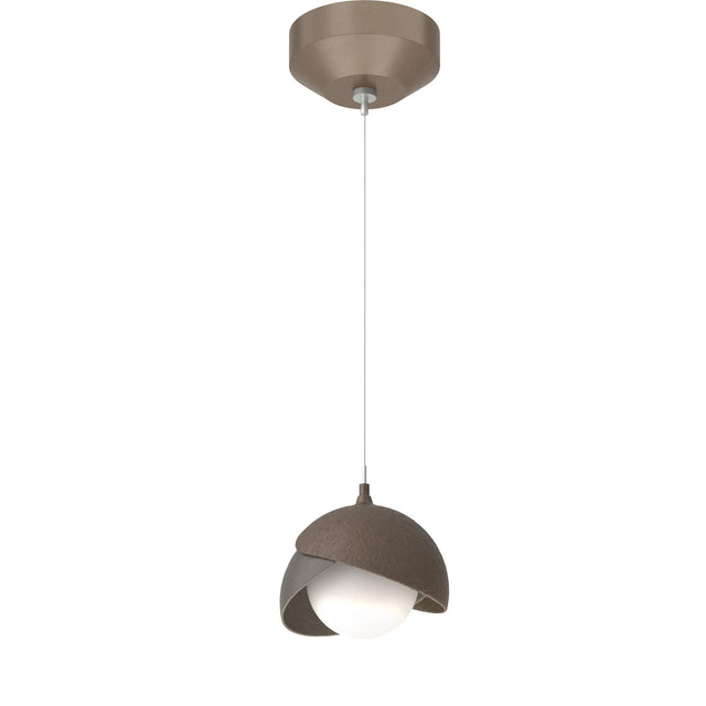 Hubbardton Forge 2022 Bronze Dark Smoke Opal Glass (GG) Standard Brooklyn Double Shade Low Voltage Mini Pendant