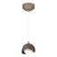 Hubbardton Forge 2022 Bronze Black Opal Glass (GG) Standard Brooklyn Double Shade Low Voltage Mini Pendant