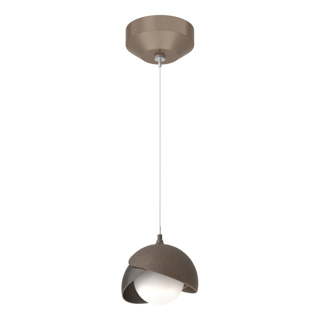Hubbardton Forge 2022 Bronze Oil Rubbed Bronze Opal Glass (GG) Standard Brooklyn Double Shade Low Voltage Mini Pendant