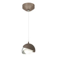 Hubbardton Forge 2022 Bronze Vintage Platinum Opal Glass (GG) Standard Brooklyn Double Shade Low Voltage Mini Pendant