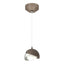 Hubbardton Forge 2022 Bronze Vintage Platinum Opal Glass (GG) Standard Brooklyn Double Shade Low Voltage Mini Pendant