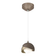 Hubbardton Forge 2022 Bronze Soft Gold Opal Glass (GG) Standard Brooklyn Double Shade Low Voltage Mini Pendant