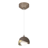 Hubbardton Forge 2022 Bronze Modern Brass Opal Glass (GG) Standard Brooklyn Double Shade Low Voltage Mini Pendant