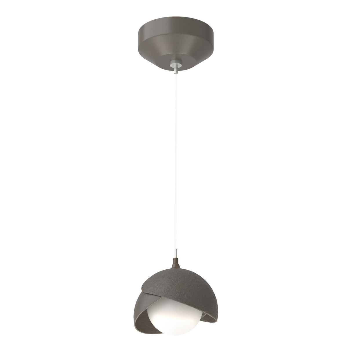 Hubbardton Forge 2022 Dark Smoke Dark Smoke Opal Glass (GG) Standard Brooklyn Double Shade Low Voltage Mini Pendant