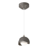 Hubbardton Forge 2022 Dark Smoke Dark Smoke Opal Glass (GG) Standard Brooklyn Double Shade Low Voltage Mini Pendant