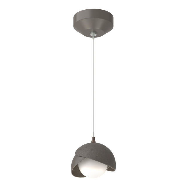 Hubbardton Forge 2022 Dark Smoke Dark Smoke Opal Glass (GG) Standard Brooklyn Double Shade Low Voltage Mini Pendant