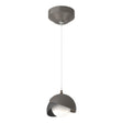 Hubbardton Forge 2022 Dark Smoke Black Opal Glass (GG) Standard Brooklyn Double Shade Low Voltage Mini Pendant