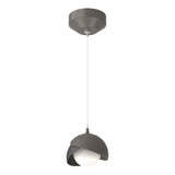 Hubbardton Forge 2022 Dark Smoke Black Opal Glass (GG) Standard Brooklyn Double Shade Low Voltage Mini Pendant