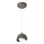 Hubbardton Forge 2022 Dark Smoke Black Opal Glass (GG) Standard Brooklyn Double Shade Low Voltage Mini Pendant