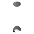 Hubbardton Forge 2022 Dark Smoke Oil Rubbed Bronze Opal Glass (GG) Standard Brooklyn Double Shade Low Voltage Mini Pendant