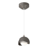 Hubbardton Forge 2022 Dark Smoke Oil Rubbed Bronze Opal Glass (GG) Standard Brooklyn Double Shade Low Voltage Mini Pendant
