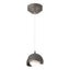 Hubbardton Forge 2022 Dark Smoke Oil Rubbed Bronze Opal Glass (GG) Standard Brooklyn Double Shade Low Voltage Mini Pendant
