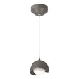 Hubbardton Forge 2022 Dark Smoke Natural Iron Opal Glass (GG) Standard Brooklyn Double Shade Low Voltage Mini Pendant