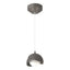 Hubbardton Forge 2022 Dark Smoke Natural Iron Opal Glass (GG) Standard Brooklyn Double Shade Low Voltage Mini Pendant