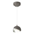 Hubbardton Forge 2022 Dark Smoke Vintage Platinum Opal Glass (GG) Standard Brooklyn Double Shade Low Voltage Mini Pendant