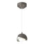 Hubbardton Forge 2022 Dark Smoke Vintage Platinum Opal Glass (GG) Standard Brooklyn Double Shade Low Voltage Mini Pendant