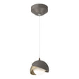Hubbardton Forge 2022 Dark Smoke Soft Gold Opal Glass (GG) Standard Brooklyn Double Shade Low Voltage Mini Pendant