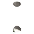 Hubbardton Forge 2022 Dark Smoke Sterling Opal Glass (GG) Standard Brooklyn Double Shade Low Voltage Mini Pendant