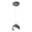 Hubbardton Forge 2022 Dark Smoke Sterling Opal Glass (GG) Standard Brooklyn Double Shade Low Voltage Mini Pendant