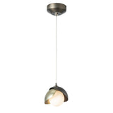 Hubbardton Forge 2022 Dark Smoke Modern Brass Opal Glass (GG) Standard Brooklyn Double Shade Low Voltage Mini Pendant
