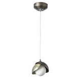 Hubbardton Forge 2022 Dark Smoke Modern Brass Opal Glass (GG) Standard Brooklyn Double Shade Low Voltage Mini Pendant