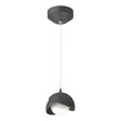 Hubbardton Forge 2022 Black Black Opal Glass (GG) Standard Brooklyn Double Shade Low Voltage Mini Pendant