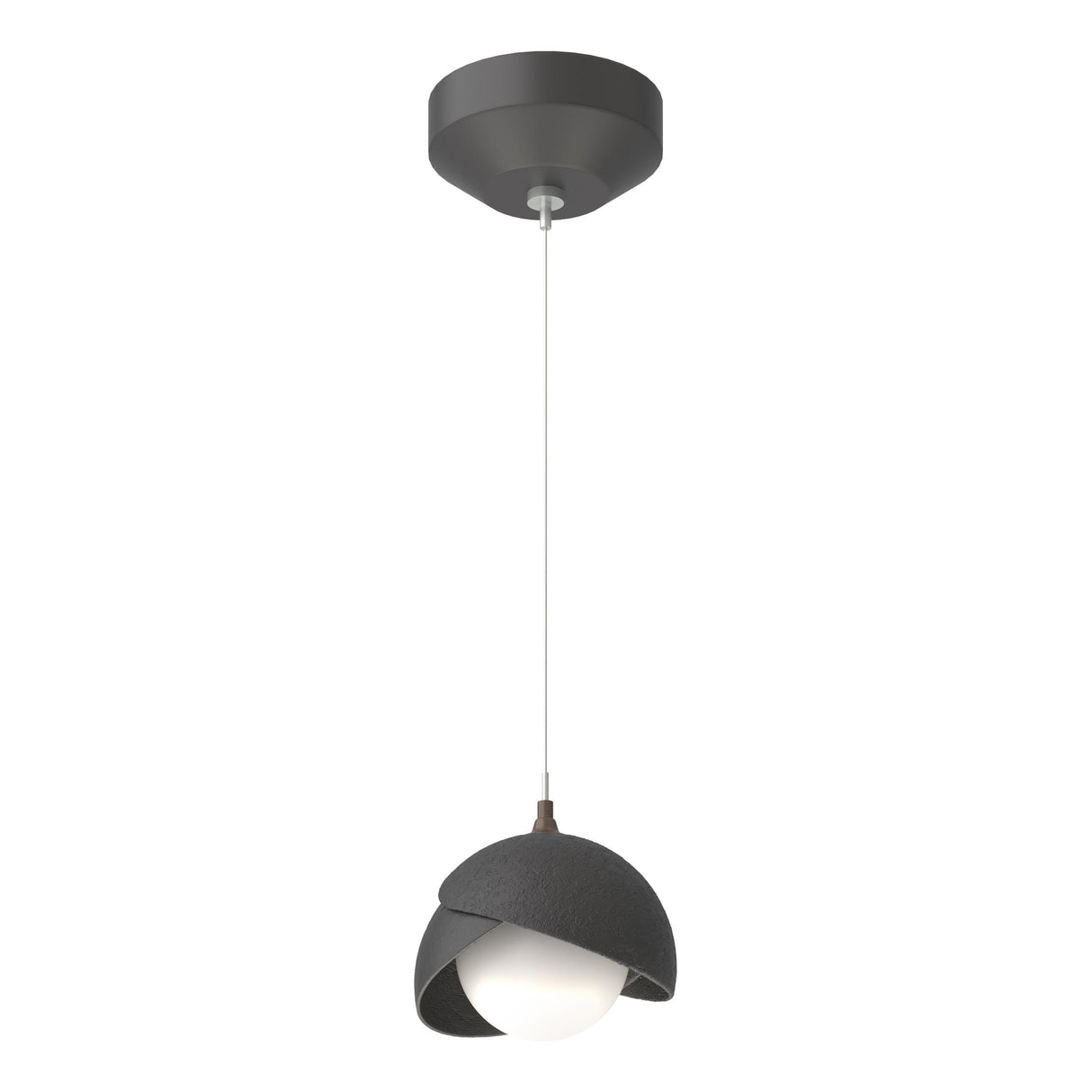 Hubbardton Forge 2022 Black Black Opal Glass (GG) Standard Brooklyn Double Shade Low Voltage Mini Pendant