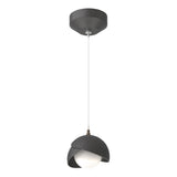 Hubbardton Forge 2022 Black Black Opal Glass (GG) Standard Brooklyn Double Shade Low Voltage Mini Pendant