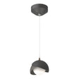Hubbardton Forge 2022 Black Natural Iron Opal Glass (GG) Standard Brooklyn Double Shade Low Voltage Mini Pendant