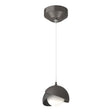 Hubbardton Forge 2022 Oil Rubbed Bronze Black Opal Glass (GG) Standard Brooklyn Double Shade Low Voltage Mini Pendant
