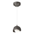 Hubbardton Forge 2022 Oil Rubbed Bronze Oil Rubbed Bronze Opal Glass (GG) Standard Brooklyn Double Shade Low Voltage Mini Pendant