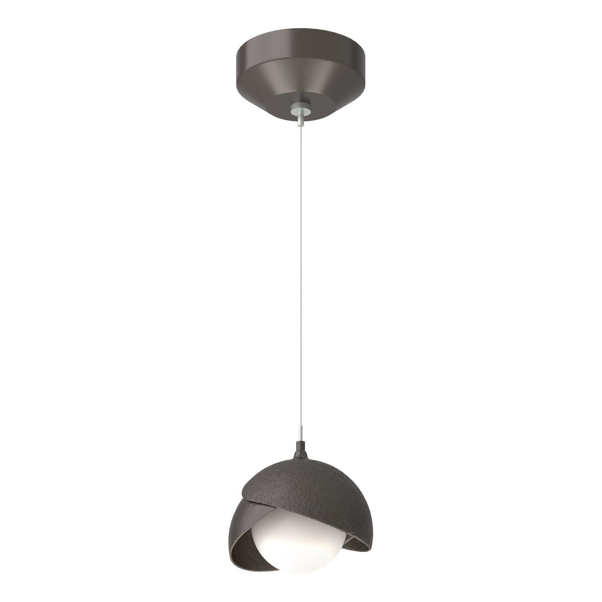 Hubbardton Forge 2022 Oil Rubbed Bronze Oil Rubbed Bronze Opal Glass (GG) Standard Brooklyn Double Shade Low Voltage Mini Pendant