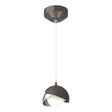 Hubbardton Forge 2022 Oil Rubbed Bronze Sterling Opal Glass (GG) Standard Brooklyn Double Shade Low Voltage Mini Pendant